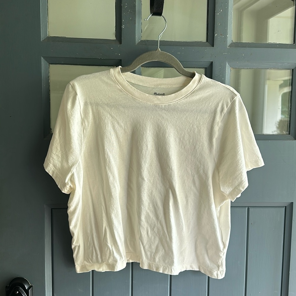 Madewell boxy crop tee size large